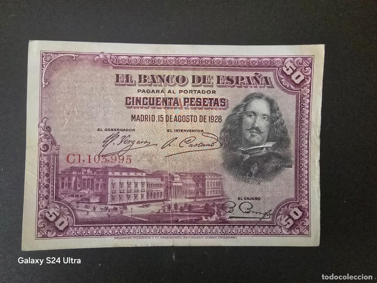 Billetes espa&ntilde;oles: 50 PESETAS DE 1928.....SERIE C.......MUY BONITO..... ES EL DE LAS FOTOS