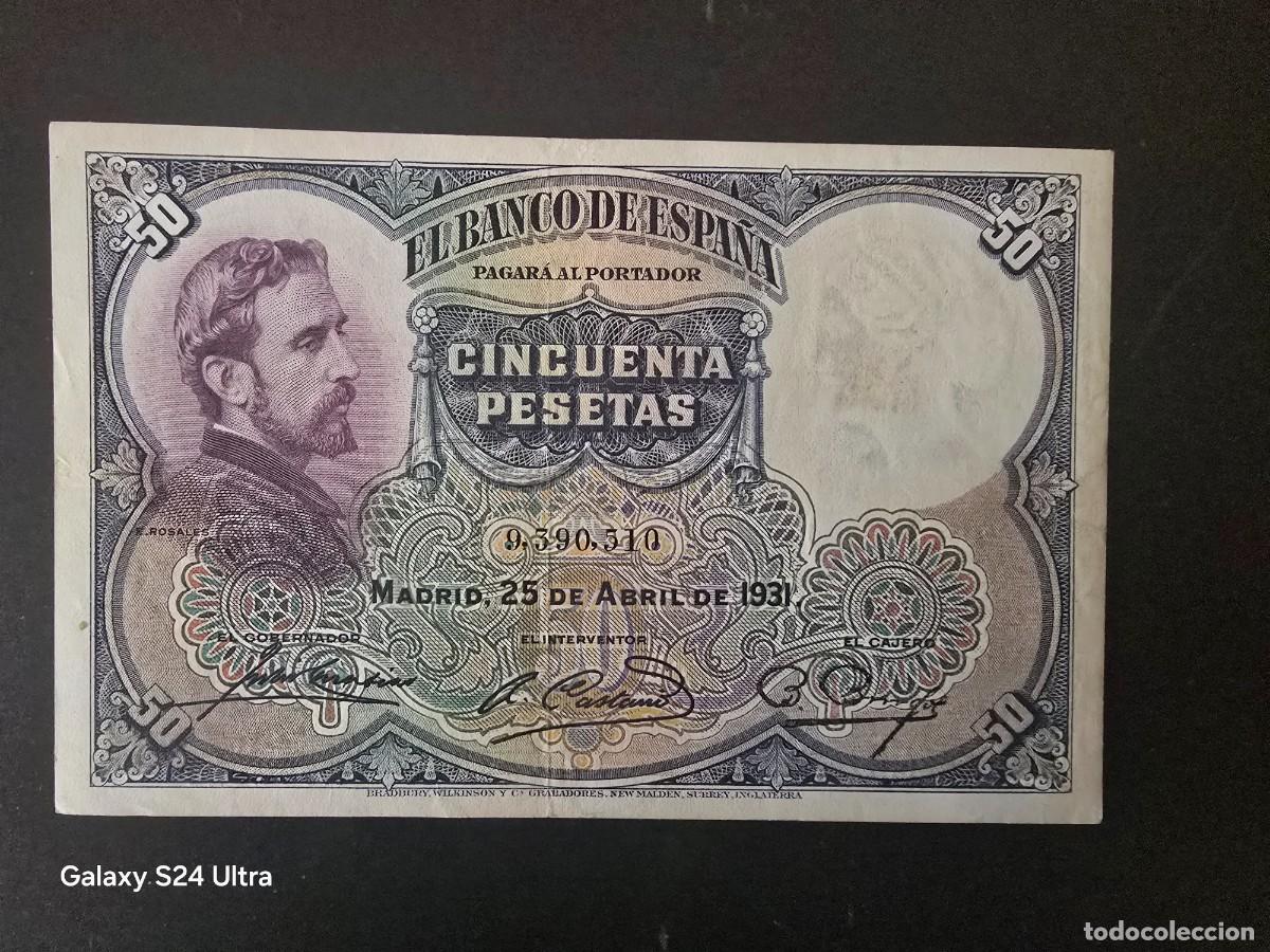 Billetes espa&ntilde;oles: 50 PESETAS DE 1931.....SIN SERIE .....MUY BONITO..... ES EL DE LAS FOTOS