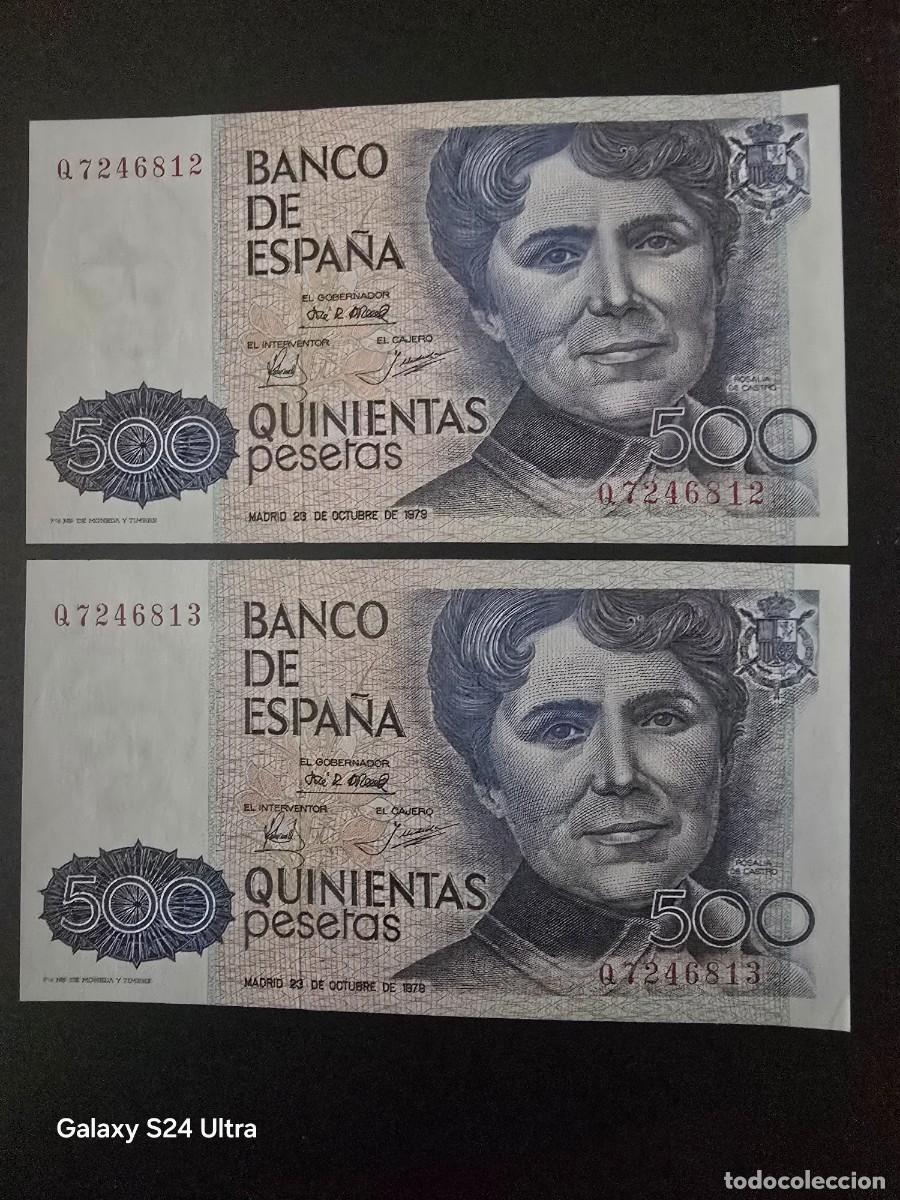 Spanish Banknotes: PAREJA CORRELATIVA DE 500 PESETAS DE 1979..... SERIE Q ......SIN CIRCULAR-...... ES EL DE LAS FOTOS