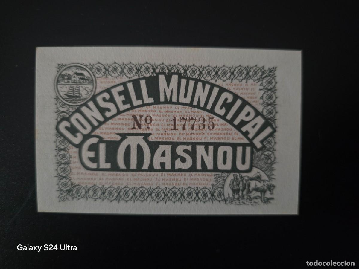 Billetes espa&ntilde;oles: 25 C&Eacute;NTIMOS DE 1937......CONSEJO MUNICIPAL DE EL MASNOU.....SIN CIRCULAR.......ES EL DE LAS FOTOS