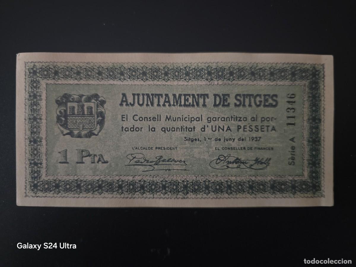 Spanish Banknotes: 1 PESETA DE 1937.....AJUNTAMENT DE SITGES....PRECIOSO... ES EL DE LAS FOTOS