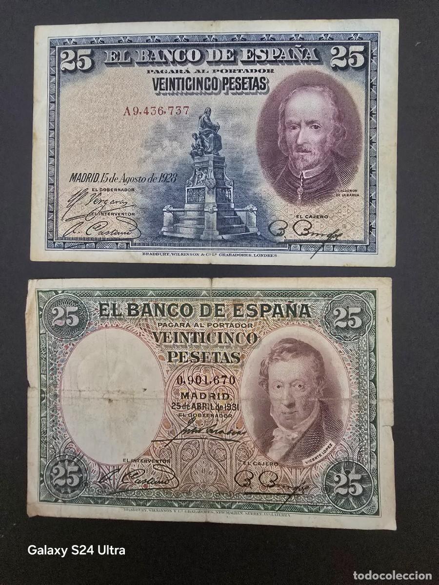Billetes espa&ntilde;oles: LOTE DE 2 BILLETES DE 25 PESETAS DE 1928 Y 1931....LB.S3001.. ES EL DE LAS FOTOS