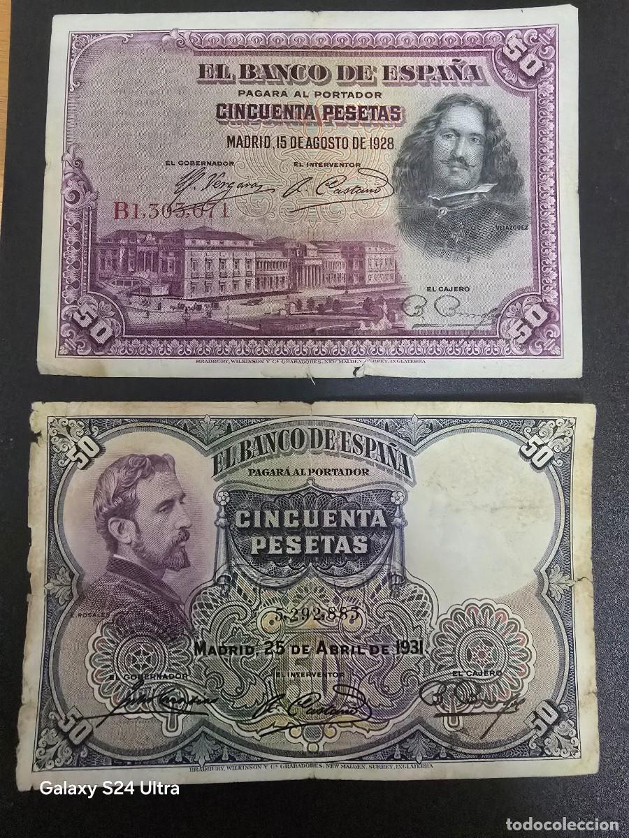 Billetes espa&ntilde;oles: LOTE DE 2 BILLETES DE 50 PESETAS DE 1928 Y 1931....LB.S3002.. ES EL DE LAS FOTOS