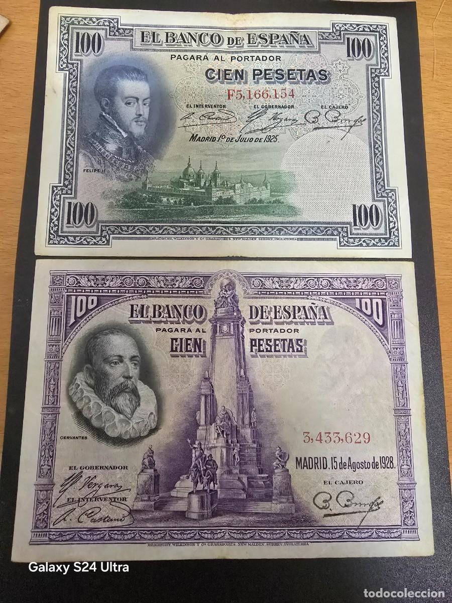 Billetes espa&ntilde;oles: LOTE DE 2 BILLETES DE 100 PESETAS DE 1925 Y 1928....LB.S3003..... ES EL DE LAS FOTOS