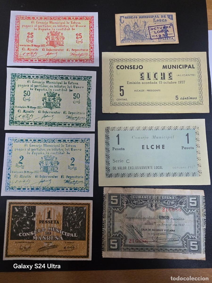 Billetes espa&ntilde;oles: LOTE DE 8 BILLETES LOCALES DE DISTINTAS CONSERVACIONES. ....LB.S3008..... ES EL DE LAS FOTOS