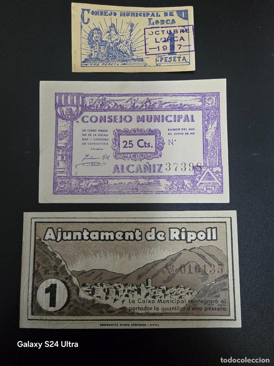 Billetes espa&ntilde;oles: LOTE DE 3 BILLETES LOCALES ....PRECIOSOS. ....LB.S3010..... ES EL DE LAS FOTOS