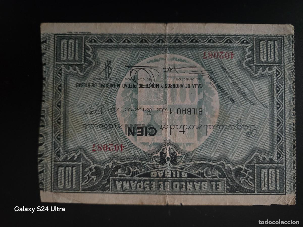 Billetes espa&ntilde;oles: 100 PESETAS DE 1937....BANCO DE ESPA&Ntilde;A EN BILBAO.....BONITO... ES EL DE LAS FOTOS