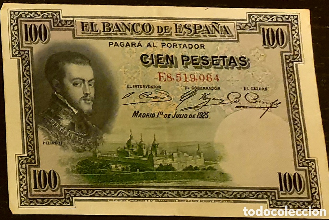 Billetes espa&ntilde;oles: BILLETE 100 PESETAS 1925, SERIE E, MBC+