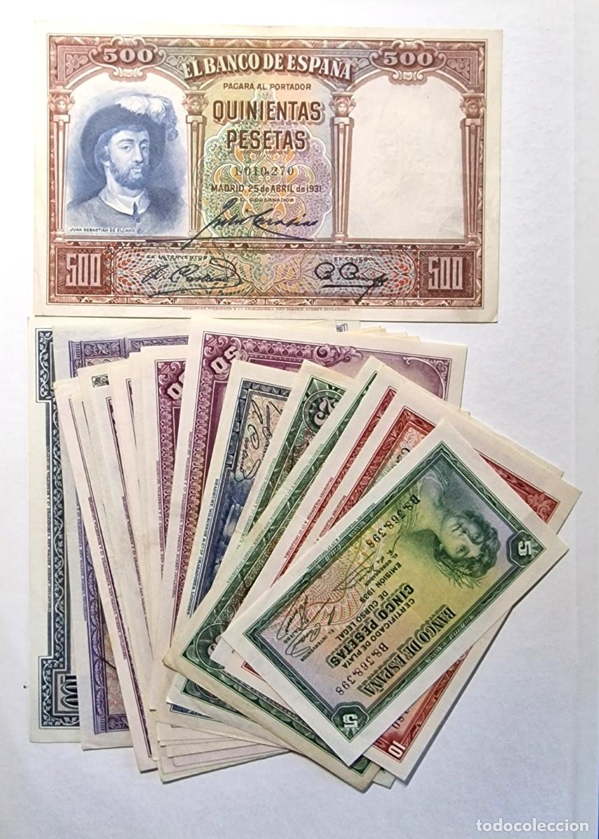 Billetes espa&ntilde;oles: LOTE 21 BILLETES EBC+ / SC- INC TRIO|SOLO ACEPTO PAYPAL| BILLETE 5 a 500 PESETAS 1925 a 1935 LEER