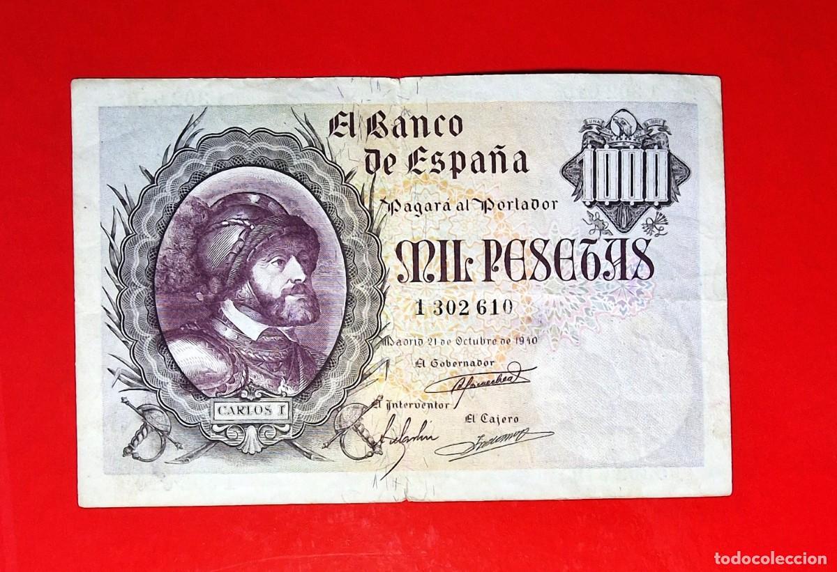 Billetes espa&ntilde;oles: ESTADO ESPA&Ntilde;OL CARLOS I MUY BUEN EJEMPLAR |SOLO ACEPTO PAYPAL| BILLETE 1000 PESETAS 1940 LEER DES 10