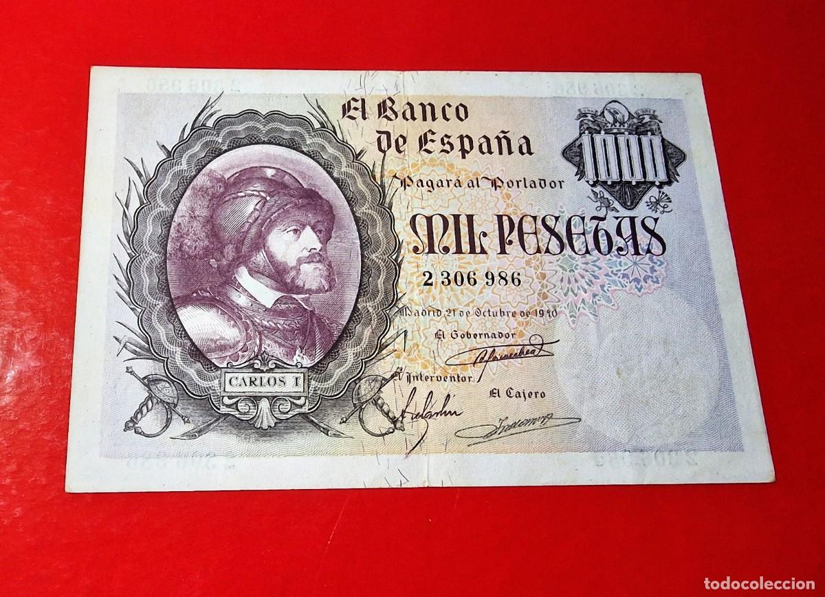 Billetes espa&ntilde;oles: ESTADO ESPA&Ntilde;OL CARLOS I EXCELENTE EJEMPLAR |SOLO ACEPTO PAYPAL| BILLETE 1000 PESETAS 1940 LEER DESC