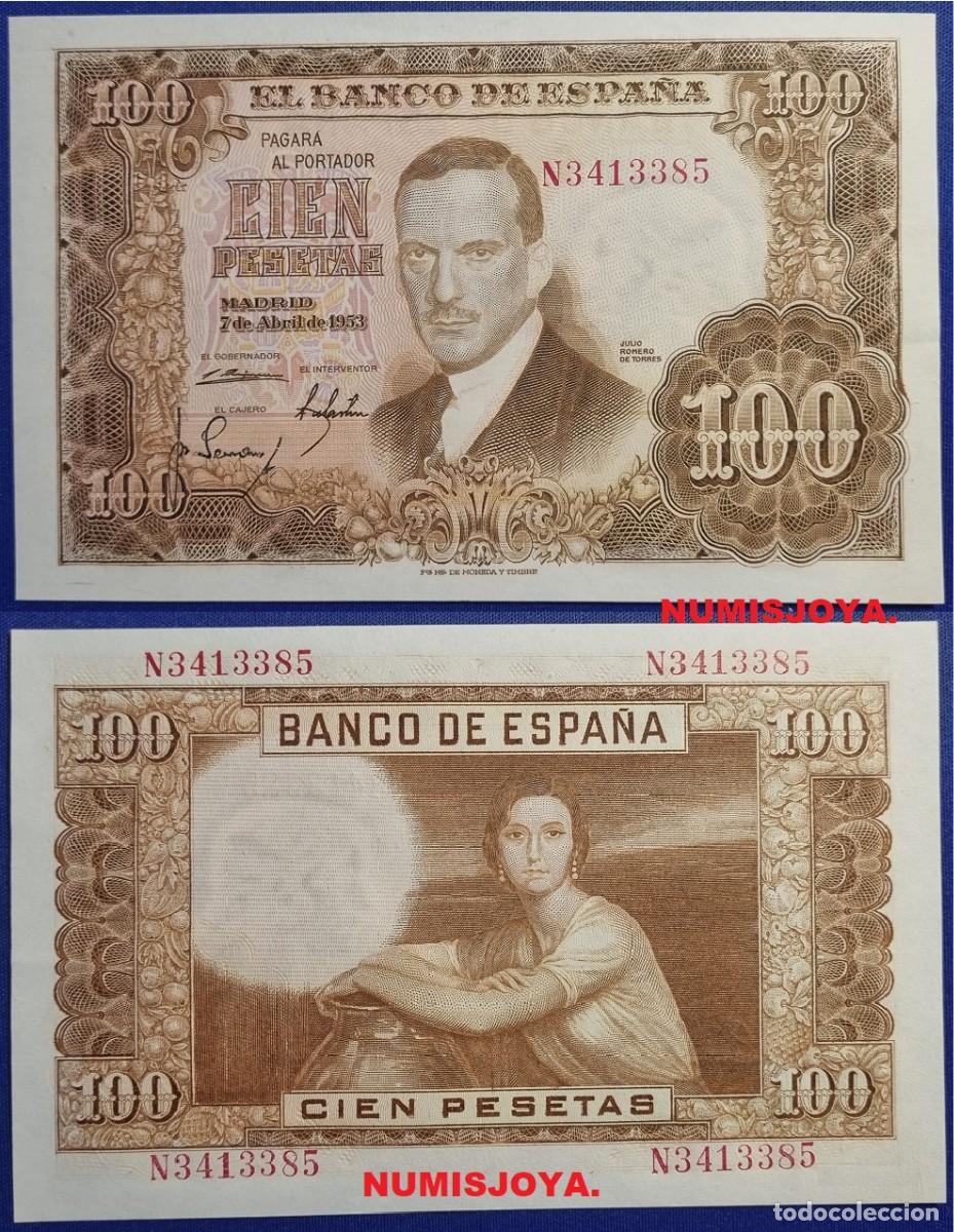 Billetes espa&ntilde;oles: Billete de 100 pesetas 1953 serie N. SIN CIRCULAR PERFECTO PLANCHA TODO APRESTO.