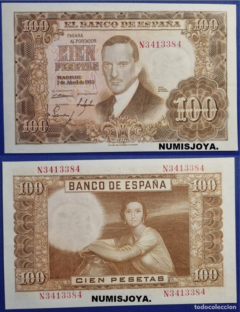 Billetes espa&ntilde;oles: Billete de 100 pesetas 1953 serie N. SIN CIRCULAR PERFECTO PLANCHA TODO APRESTO.
