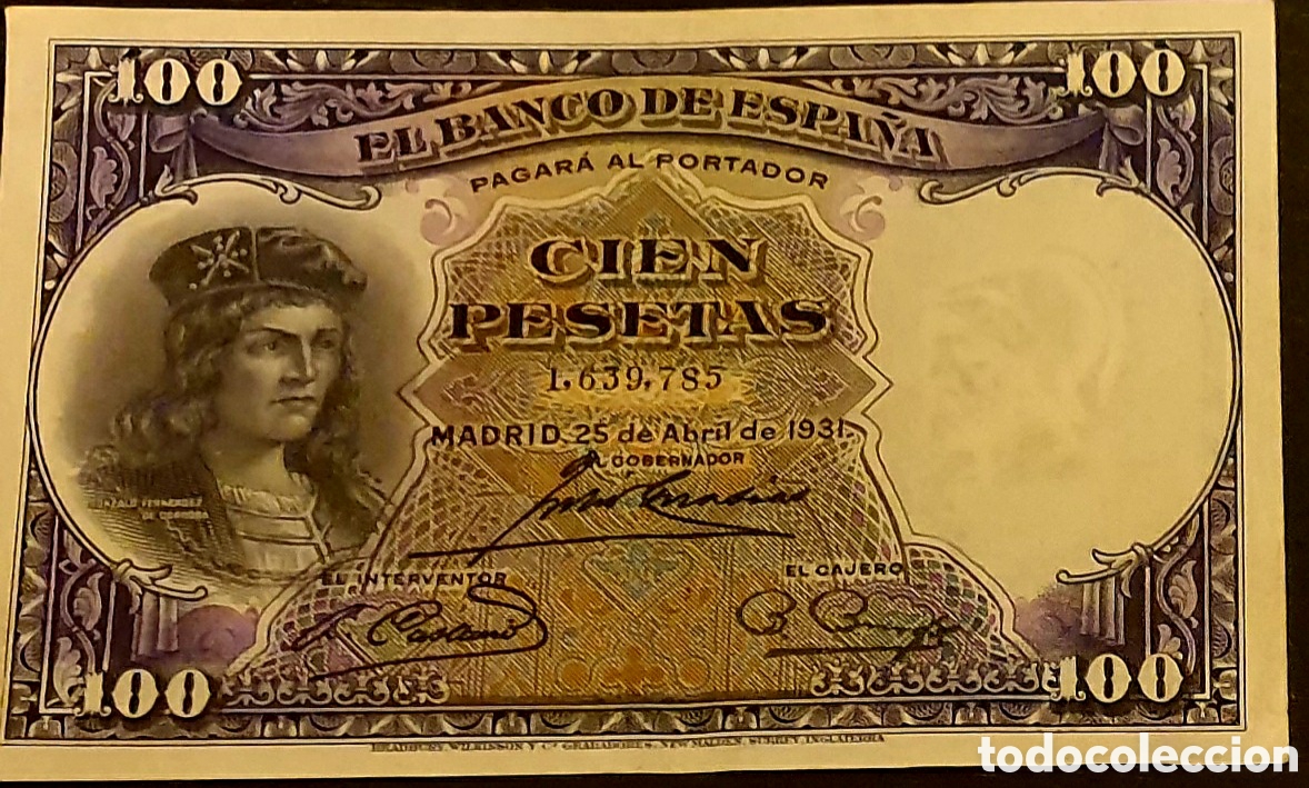 Billetes espa&ntilde;oles: BILLETE 100 PESETAS 1931. EBC - Foto 1