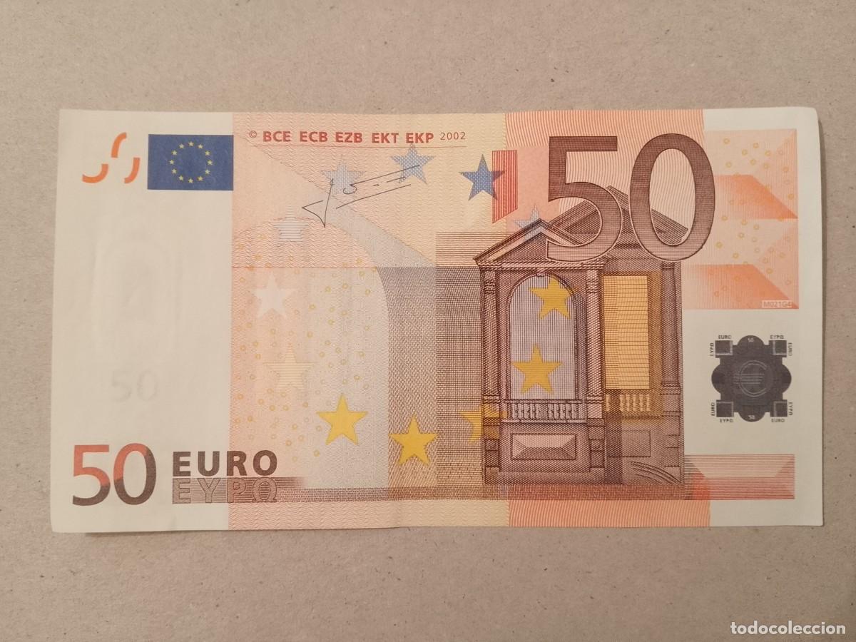 Billetes espa&ntilde;oles: 50 euros, 2 Firma Trichet, plancha M021, UNC