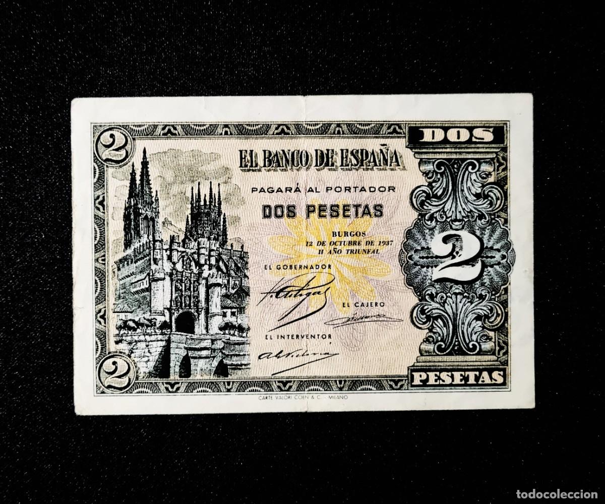 Billetes espa&ntilde;oles: ESTADO ESPA&Ntilde;OL OCTUBRE EXCELENTE EJEMPLAR |SOLO ACEPTO PAYPAL| BILLETE 2 PESETAS 1937 LEER DESCRIPCI