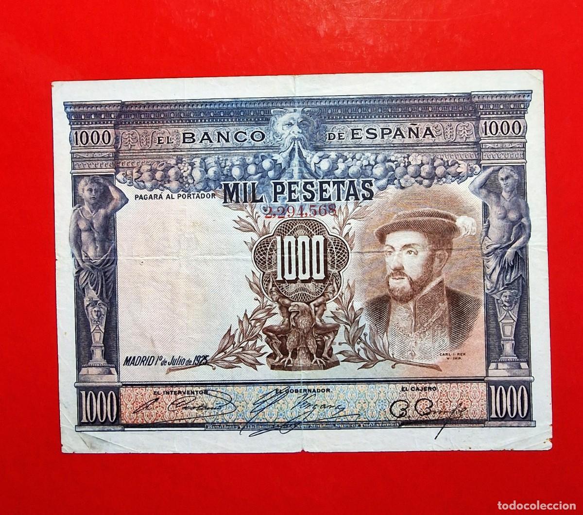 Billetes espa&ntilde;oles: LOTE 2 BILLETES NUMERACION ALFONSO XIII |SOLO ACEPTO PAYPAL| BILLETE 1000 PESETAS 1925 LEER DESCRIPC