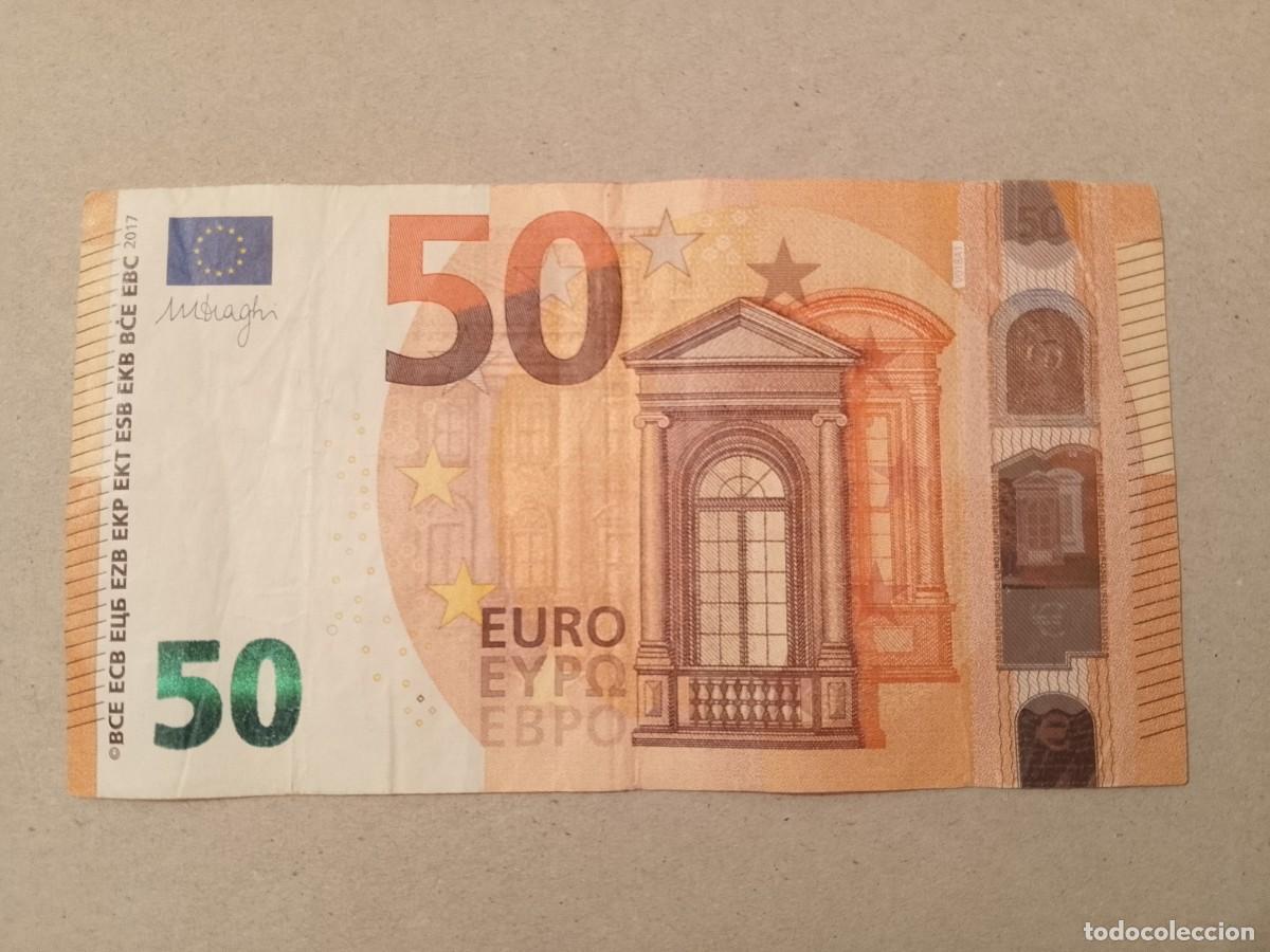 Billetes espa&ntilde;oles: 50 euros 3 firma Draghi, dise&ntilde;o 2017, plancha V018A1, letra VB