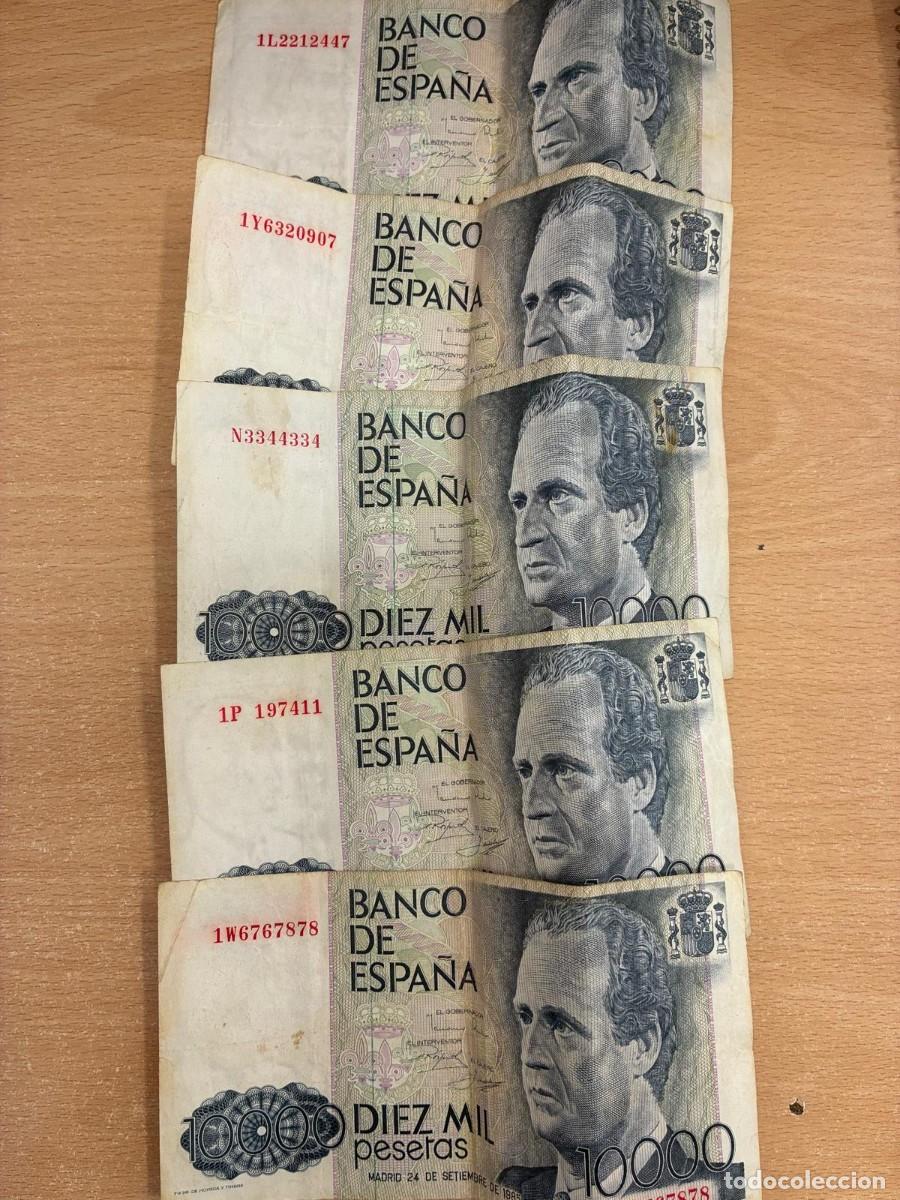 Billetes espa&ntilde;oles: billetes de 10.000 pesetas del a&ntilde;o 1985