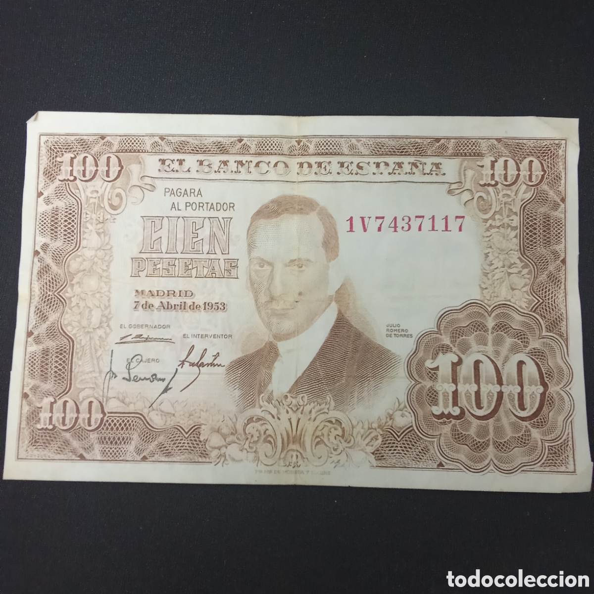 Billetes espa&ntilde;oles: Espa&ntilde;a 100 pesetas a&ntilde;o 1953