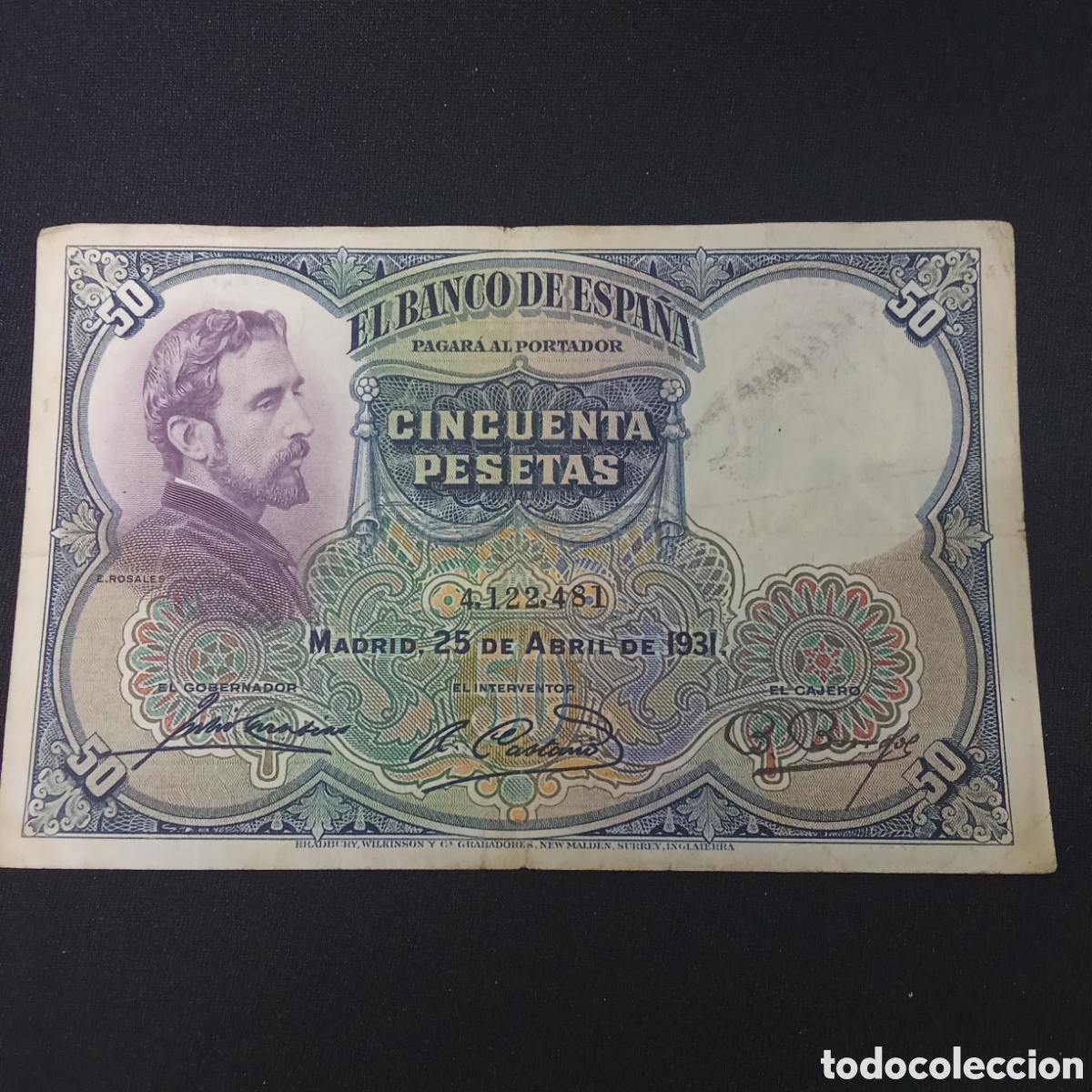Billetes espa&ntilde;oles: Espa&ntilde;a 50 pesetas a&ntilde;o 1931