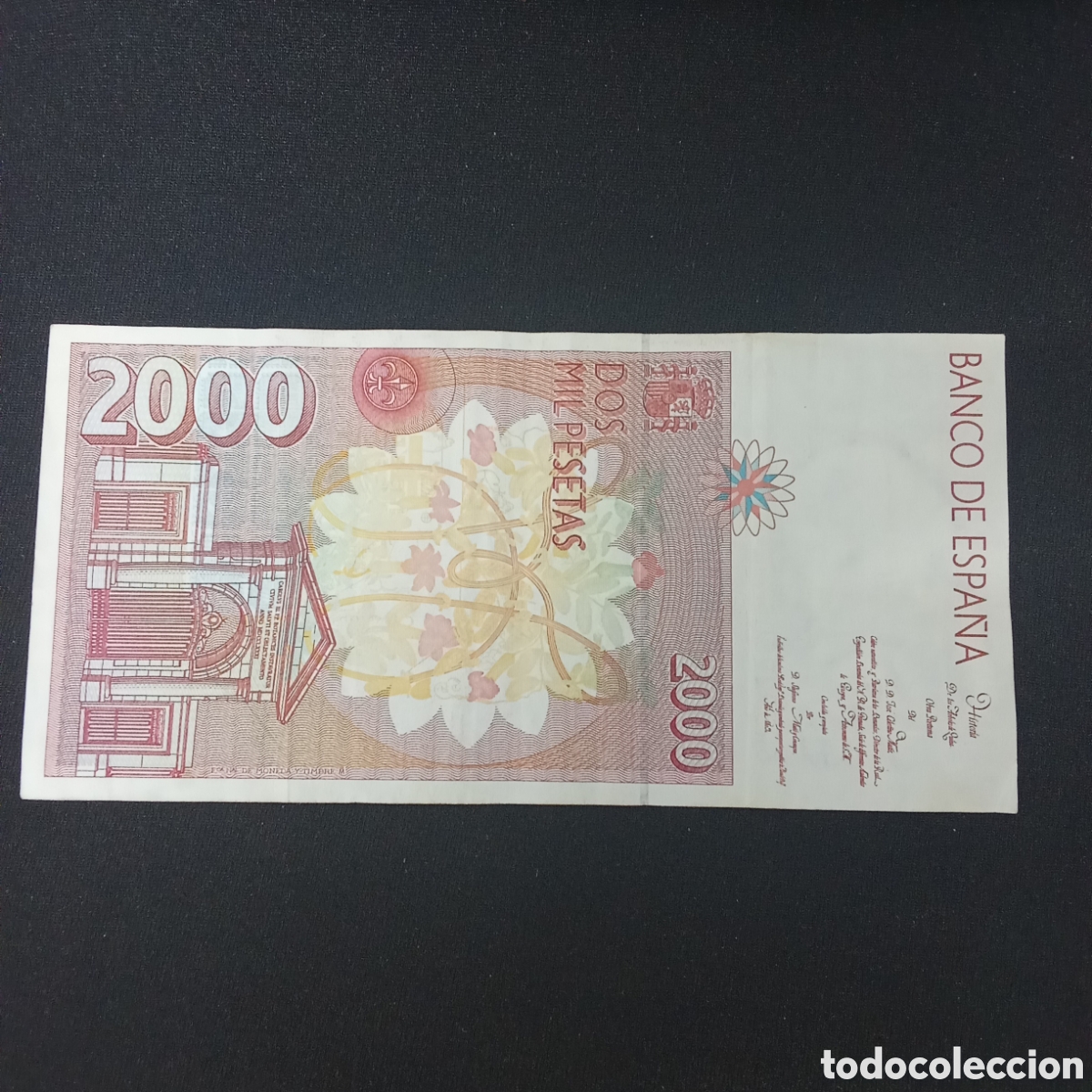 Billetes espa&ntilde;oles: Espa&ntilde;a 2000 pesetas a&ntilde;o 1992 - Foto 2