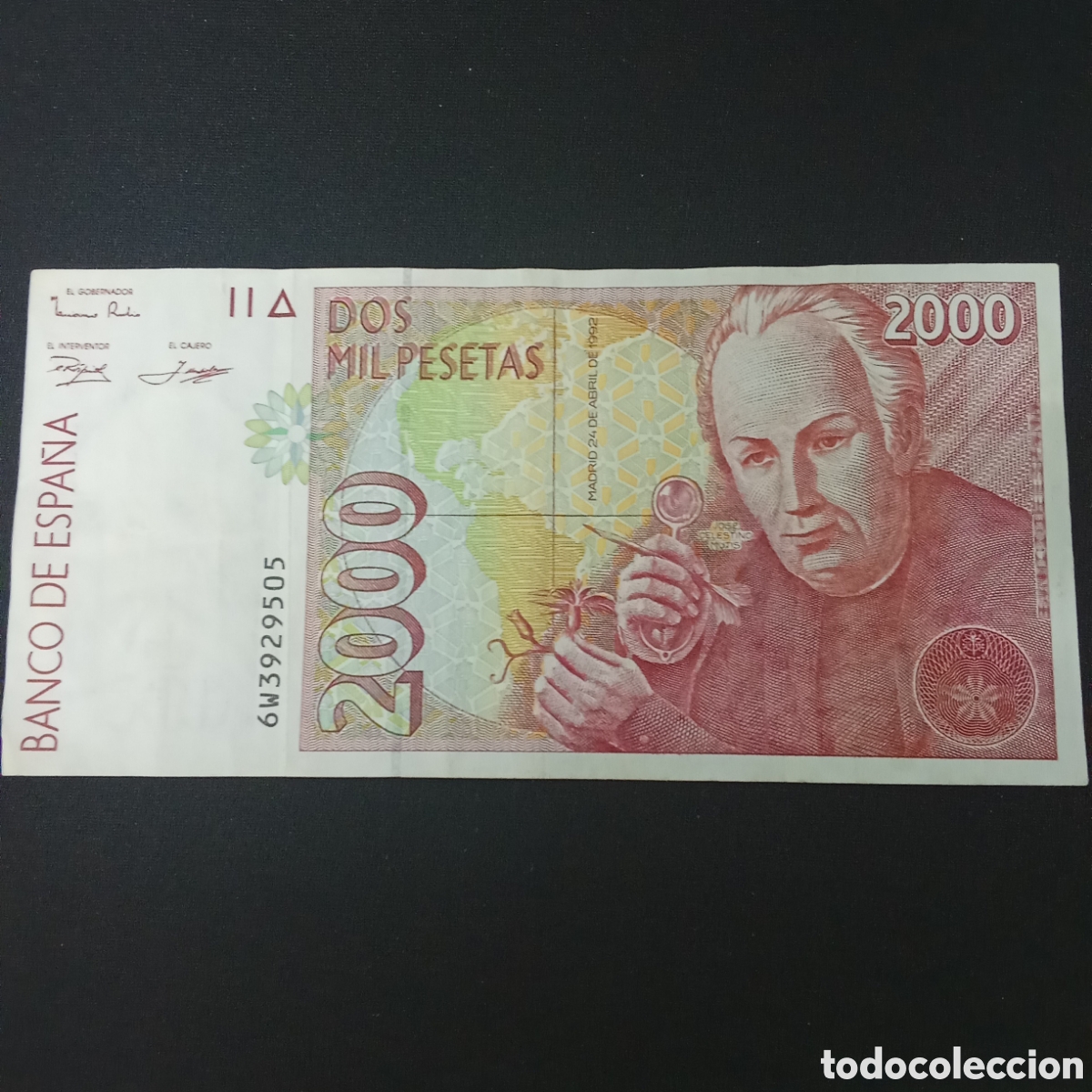 Billetes espa&ntilde;oles: Espa&ntilde;a 2000 pesetas a&ntilde;o 1992