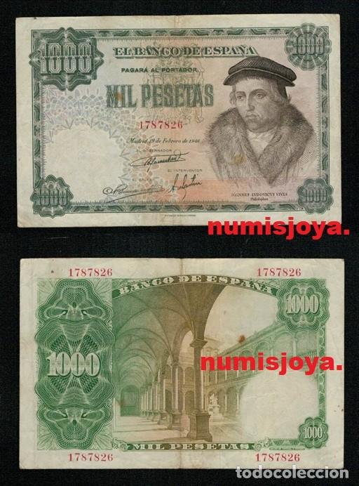 Billetes espa&ntilde;oles: Billete de 1000 pesetas 19 febrero 1946 sin serie 1787826. SIN ROTURAS NI LAVADOS.