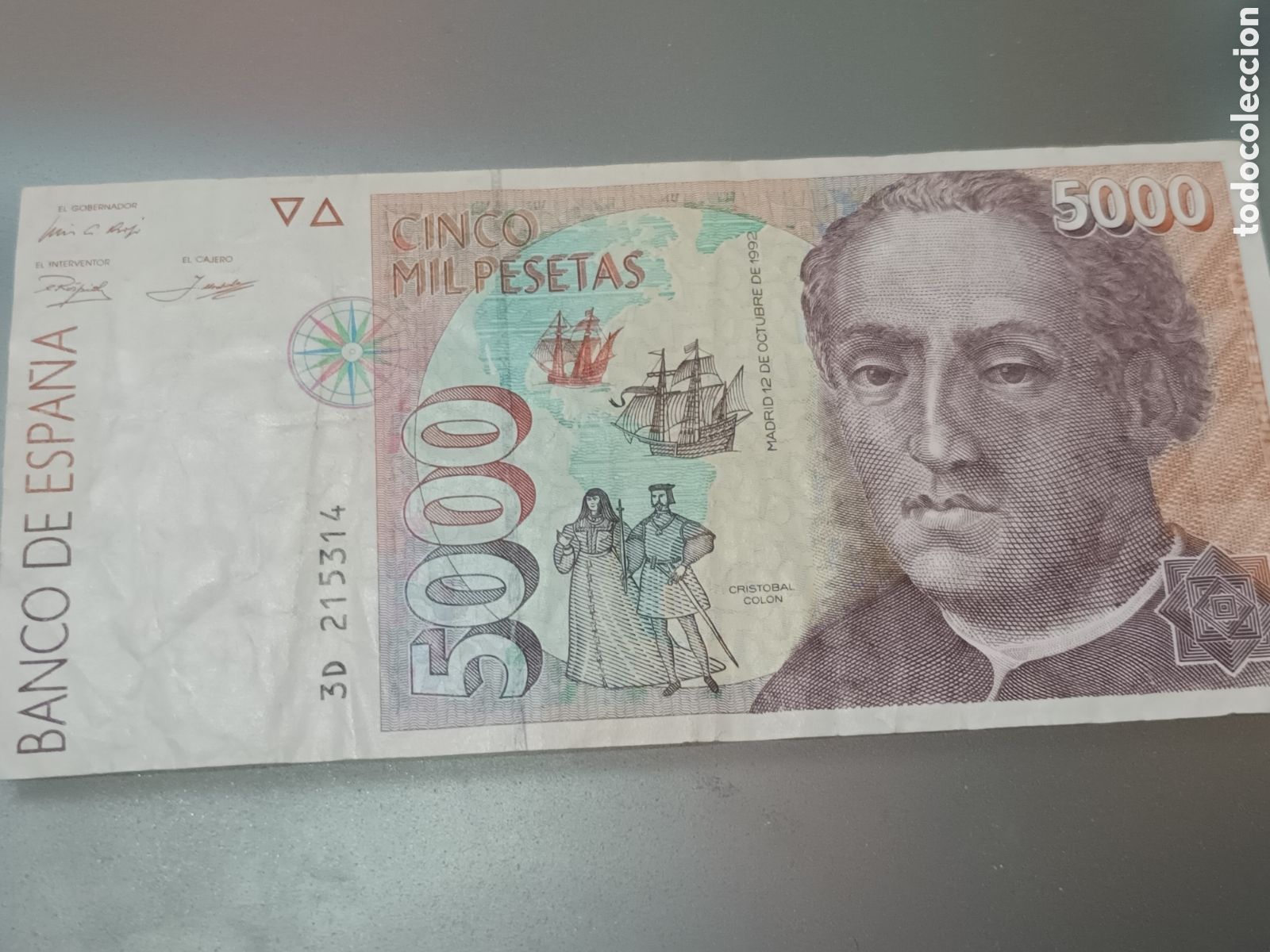Billetes espa&ntilde;oles: BILLETE DE 5000 PESETAS DE 12 DE OCTUBRE DE 1992