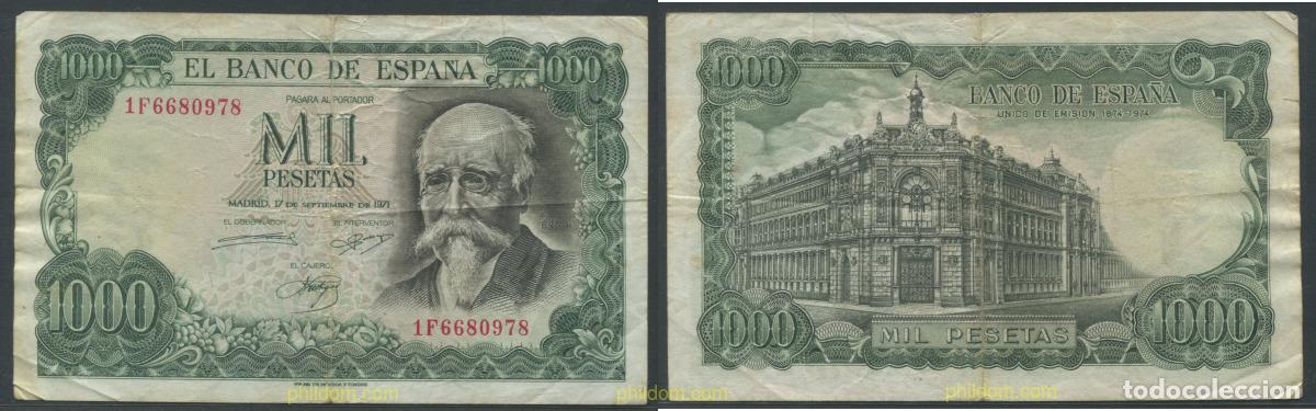 Billetes espa&ntilde;oles: 11322 ESPA&Ntilde;A 1971 1000 PESETAS 1971 - JOSE ECHEGARAY