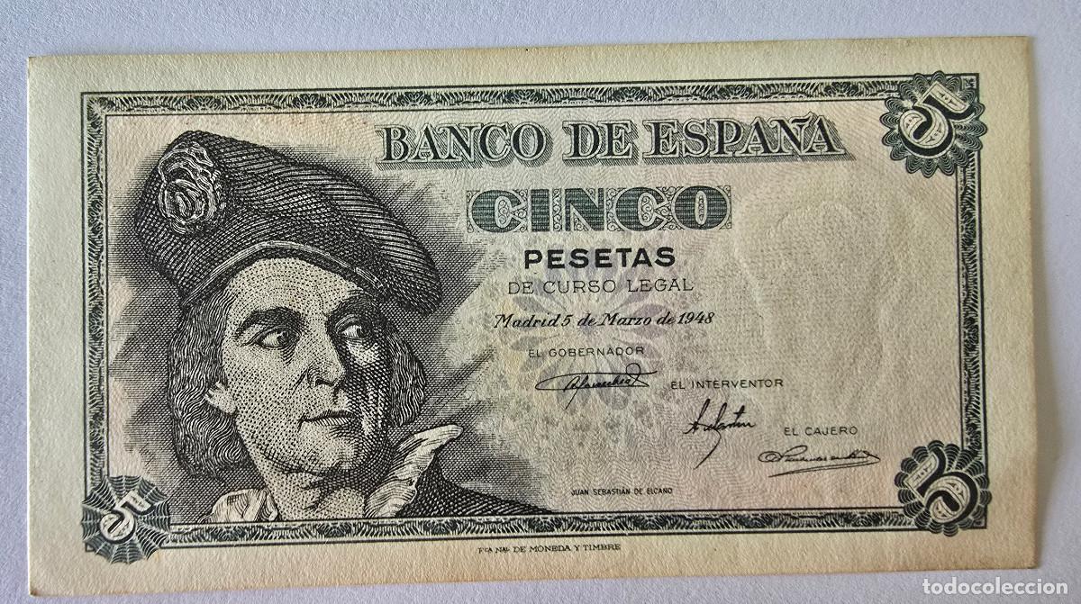 Billetes espa&ntilde;oles: Billete Banco Espa&ntilde;a 5 ptas. 1948