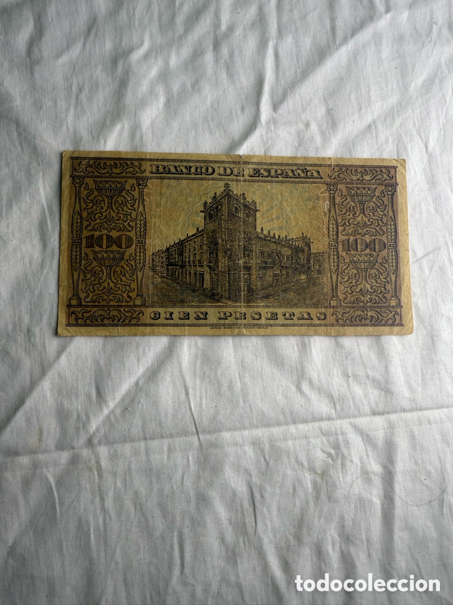 Billetes espa&ntilde;oles: 100 PESETAS BANCO DE ESPA&Ntilde;A 1938 BURGOS &ndash; SERIE A &ndash; CASA DEL CORD&Oacute;N
