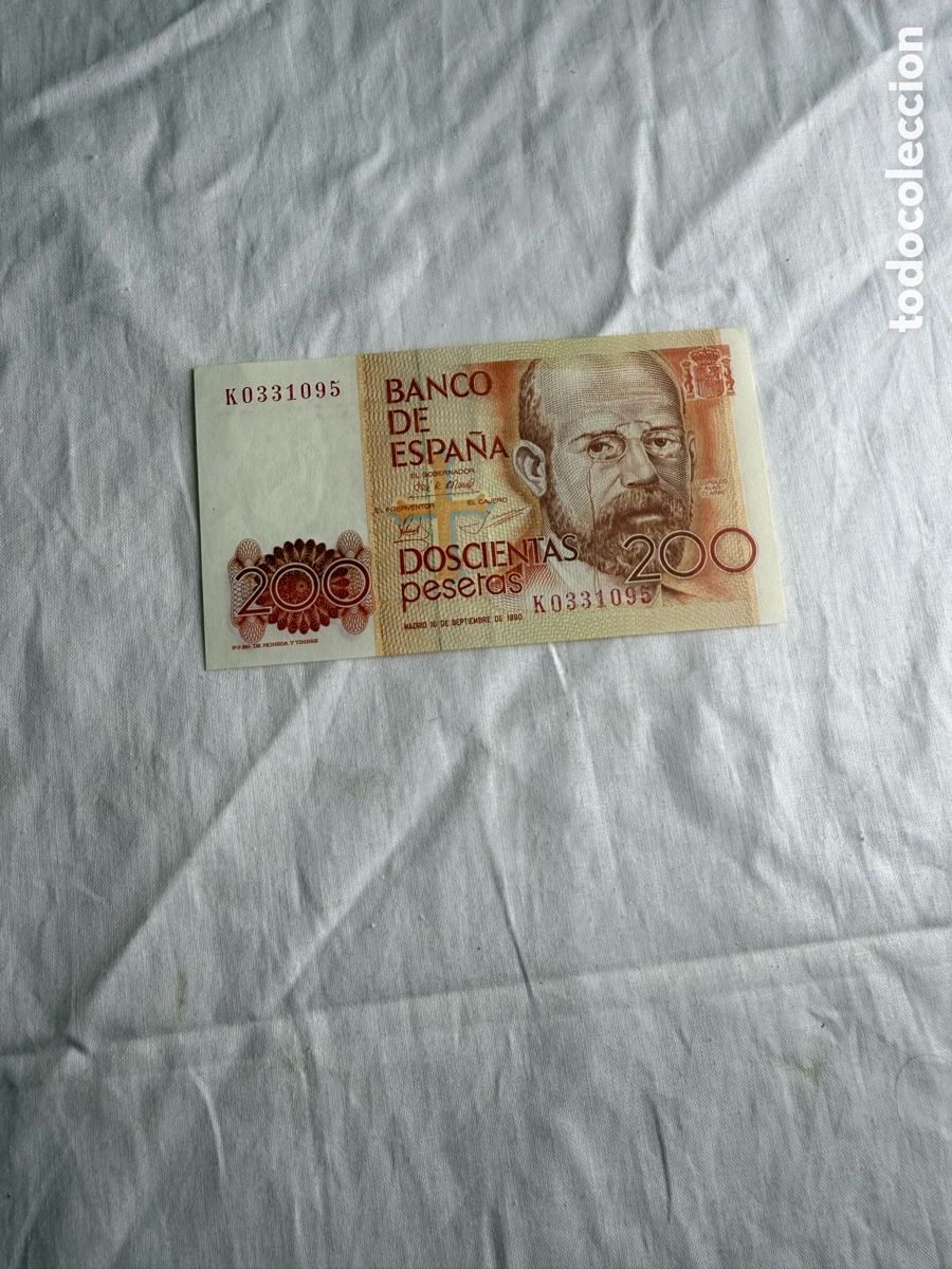 Billetes espa&ntilde;oles: 200 PESETAS BANCO DE ESPA&Ntilde;A 1980 &ndash; LEOPOLDO ALAS &ldquo;CLAR&Iacute;N&rdquo; &ndash; SERIE K