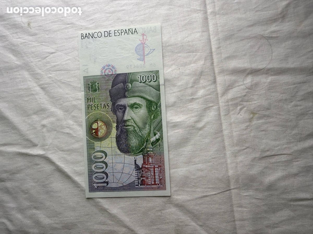 Billetes espa&ntilde;oles: 1.000 PESETAS BANCO DE ESPA&Ntilde;A 1992 &ndash; HERN&Aacute;N CORT&Eacute;S Y PIZARRO &ndash; PLANCHA