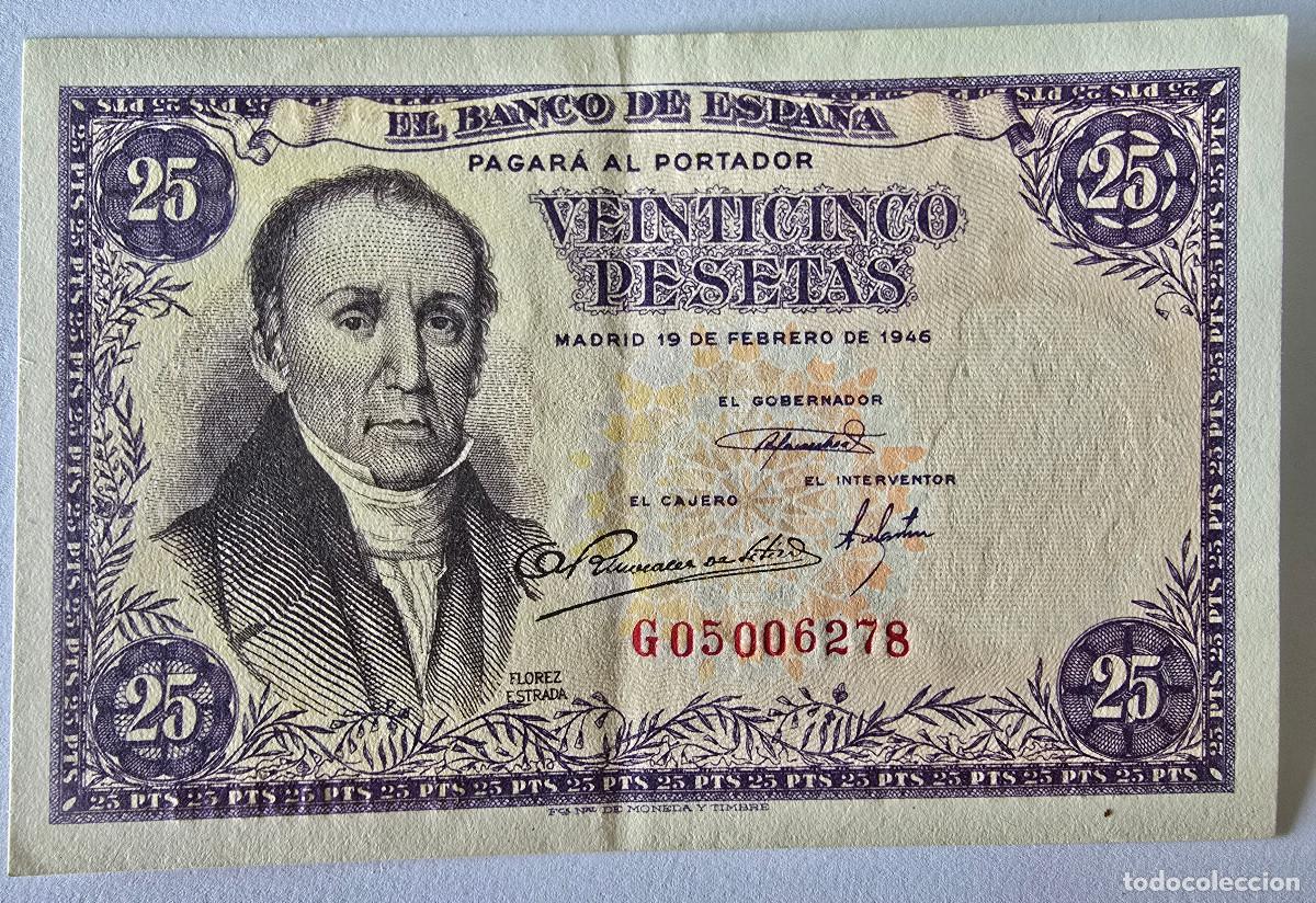 Billetes espa&ntilde;oles: Billete Banco Espa&ntilde;a 25 Pesetas 1946