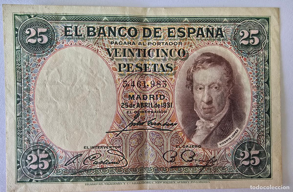 Billetes espa&ntilde;oles: Billete Banco Espa&ntilde;a 25 Pesetas 1931