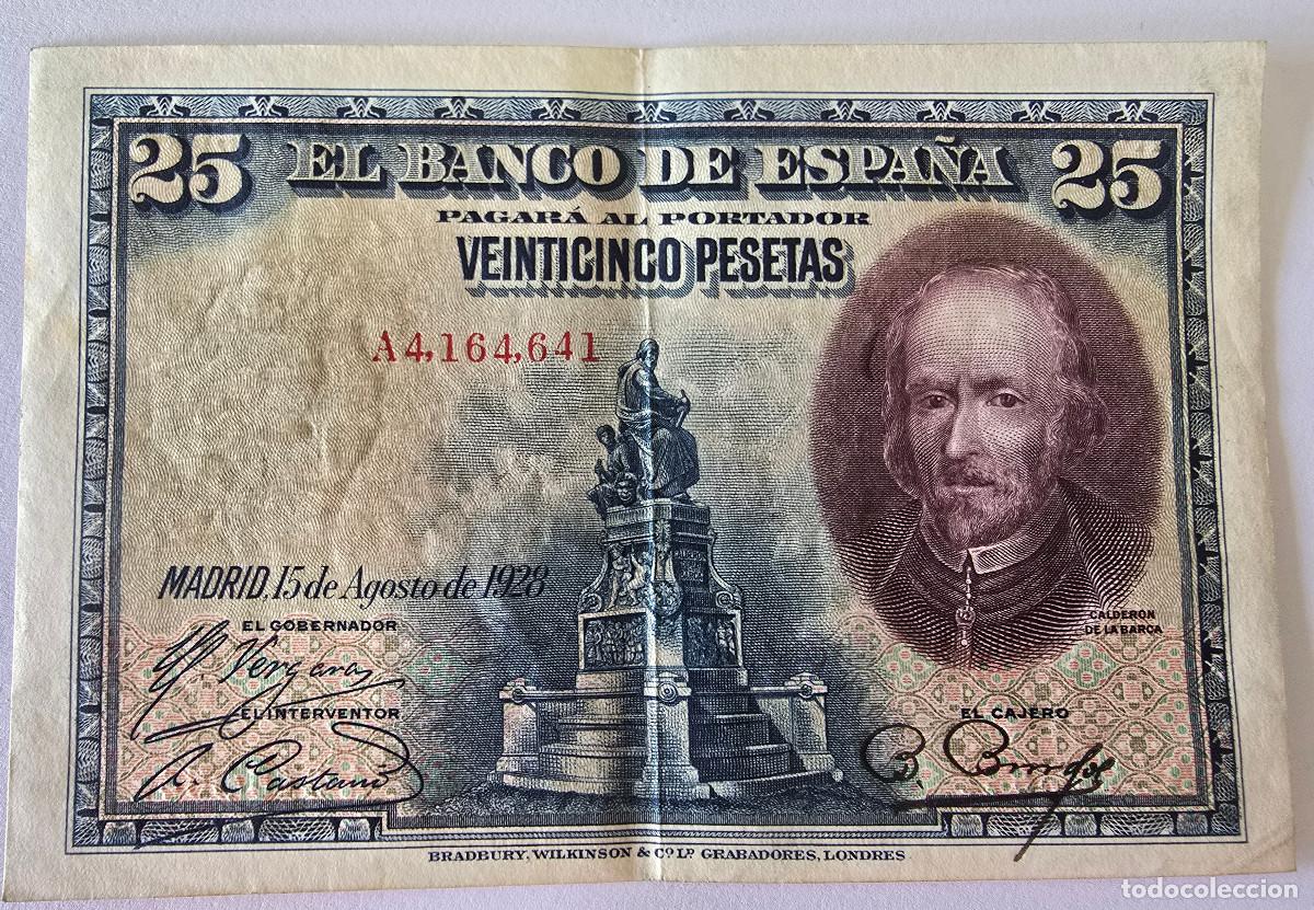 Billetes espa&ntilde;oles: Billete Banco Espa&ntilde;a 25 Pesetas 1928