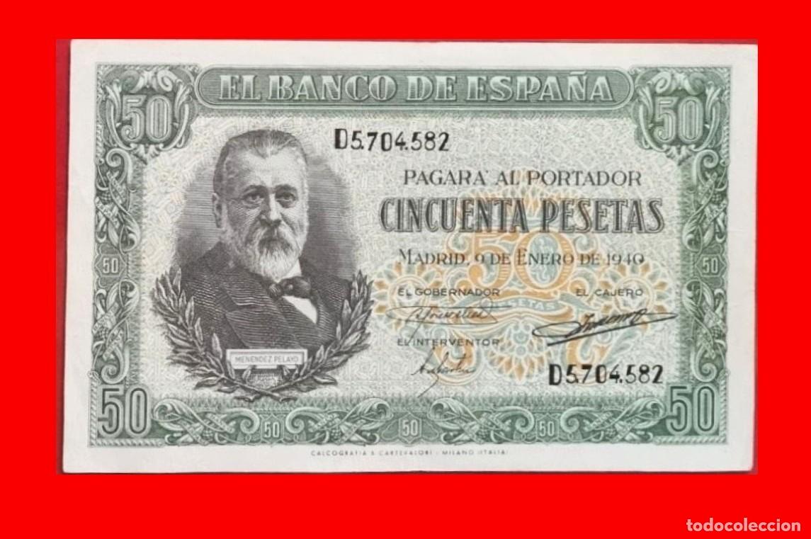 Billetes espa&ntilde;oles: ESTADO ESPA&Ntilde;OL M.PELAYO EXCELENTE |SOLO ACEPTO PAYPAL| BILLETE 50 PESETAS 1940 LEER DESCRIPCION