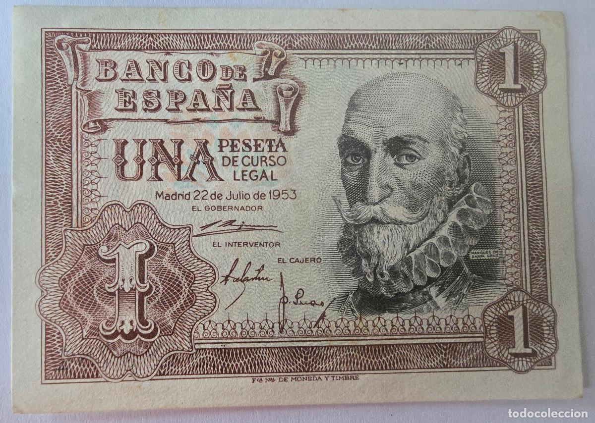 Billetes espa&ntilde;oles: Billete Banco Espa&ntilde;a 1 peseta 1953