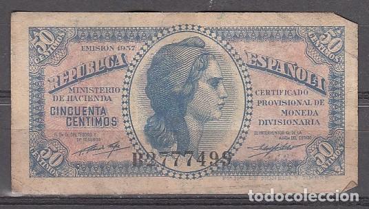 Billetes espa&ntilde;oles: ESPA&Ntilde;A - BILLETE DE 50 CENTIMOS DE 1937