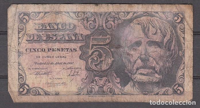 Billetes espa&ntilde;oles: ESPA&Ntilde;A - BILLETE DE 5 PESETAS DE 1947