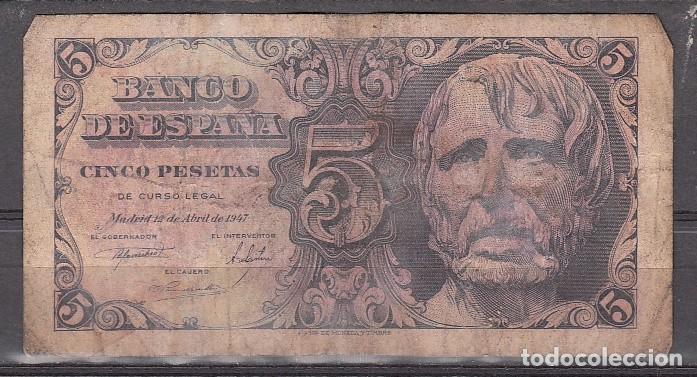 Billetes espa&ntilde;oles: ESPA&Ntilde;A - BILLETE DE 5 PESETAS DE 1947