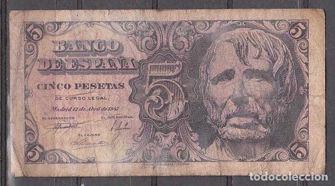 Billetes espa&ntilde;oles: ESPA&Ntilde;A - BILLETE DE 5 PESETAS DE 1947