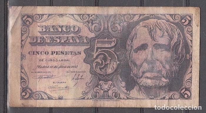 Billetes espa&ntilde;oles: ESPA&Ntilde;A - BILLETE DE 5 PESETAS DE 1947