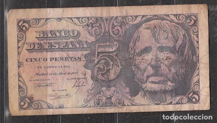 Billetes espa&ntilde;oles: ESPA&Ntilde;A - BILLETE DE 5 PESETAS DE 1947