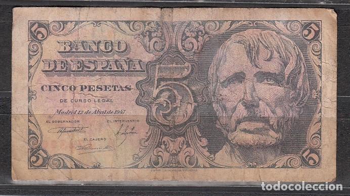 Billetes espa&ntilde;oles: ESPA&Ntilde;A - BILLETE DE 5 PESETAS DE 1947