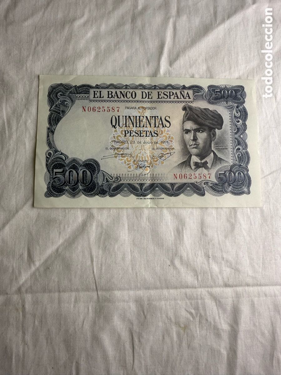 Billetes espa&ntilde;oles: Billete 500 Pesetas Espa&ntilde;a 1971 &ndash; Jacinto Verdaguer &ndash; PLANCHA