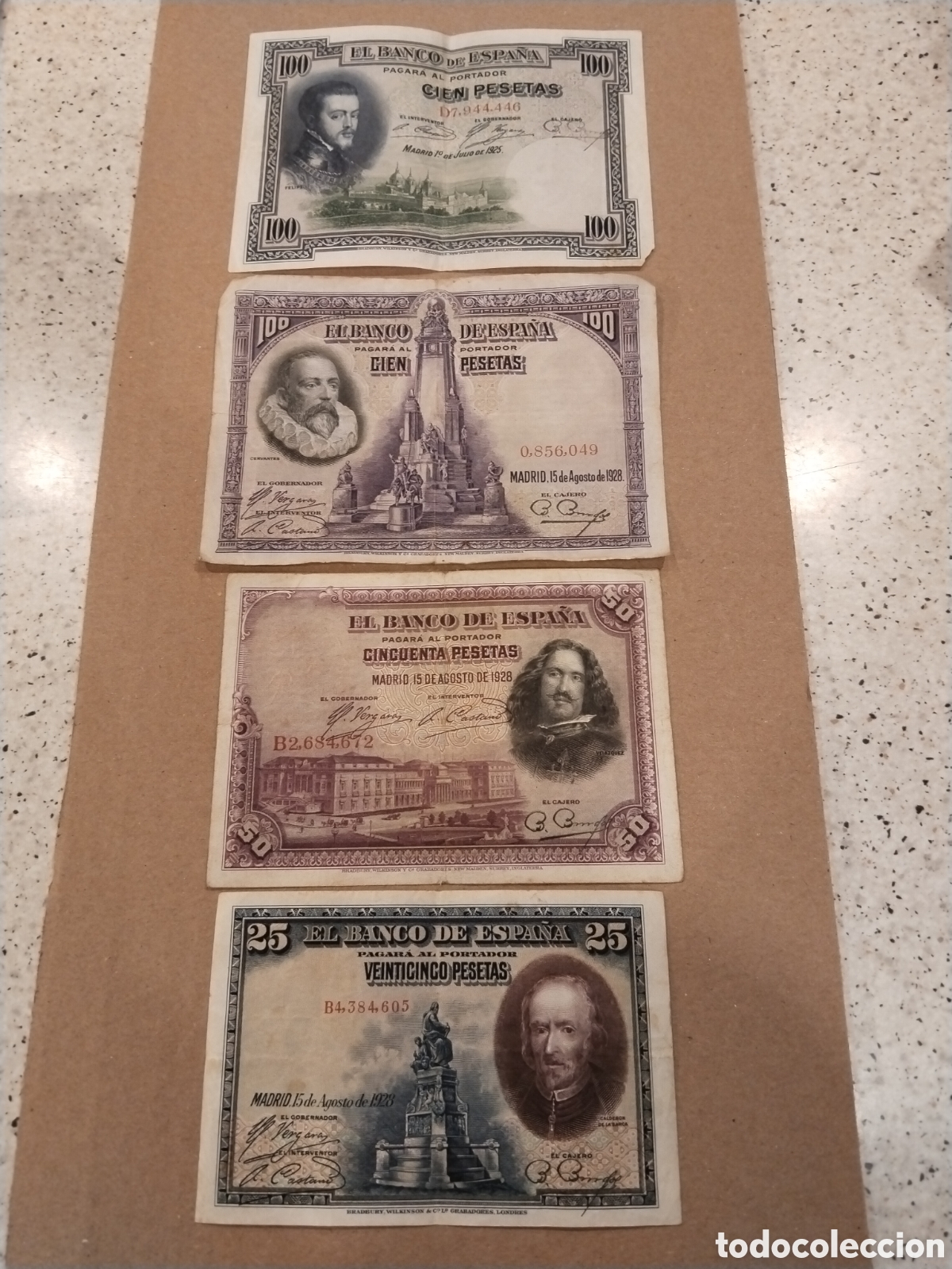 Billetes espa&ntilde;oles: Lote de 4 Billetes Espa&ntilde;oles