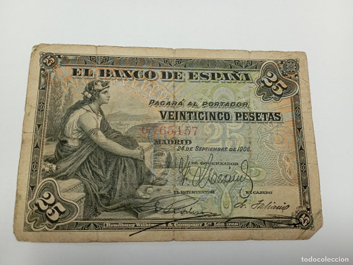 Billetes espa&ntilde;oles: Billete de 25 pesetas 1906
