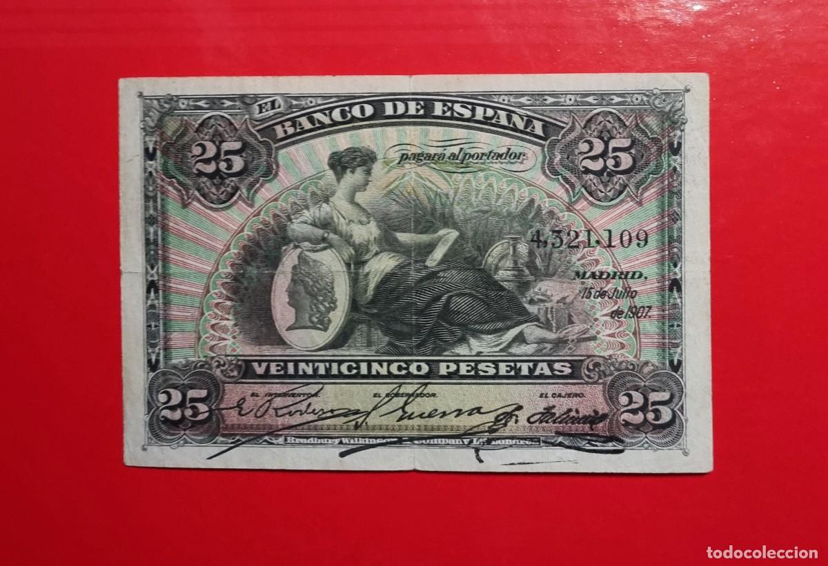 Billetes espa&ntilde;oles: CL&Aacute;SICO ALEGOR&Iacute;AS PRECIOSO EJEMPLAR |SOLO ACEPTO PAYPAL| BILLETE 25 PESETAS 1907 LEER DESCRIPCION